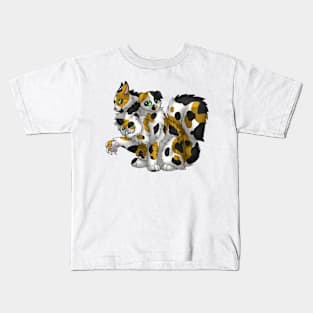 CerPURRus: Calico Tabby Kids T-Shirt